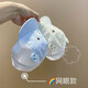 兔兔大文嬰幼兒帽子春秋季薄款寶寶遮陽(yáng)防曬帽0-3-6-12個(gè)月鴨舌帽棉新生兒 小熊藍色（網(wǎng)眼款）松緊腰 帽圍36-45cm（建議0-12個(gè)月）