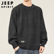 JEEP SPIRIT吉普毛衣男冬季針織衫男士外套男裝保暖打底衫線衣服 黑色 XL 