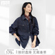 對白【杜鵑同款】復古牛仔套裝女2025秋新款寬松襯衫外套闊腿長(cháng)褲 牛仔藍-上衣 M