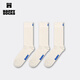 Happy Socks襪子女男襪春夏純色白色襪中筒襪3雙裝 白色 3雙 M 36-40