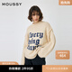 moussy 新品美式復古慵懶感撞色標語(yǔ)毛衣010HAQ70-4841 011米白色 均碼 00020/F