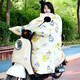 火炬人 電動(dòng)車(chē)擋風(fēng)被防寒保暖男女秋冬季加厚電瓶車(chē)擋風(fēng)被摩托車(chē)防風(fēng)罩 25幸運鵝米白（帶脖護肩加大側翼）