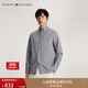 TOMMY HILFIGER秋冬男裝純棉小格紋商務(wù)通勤正裝休閑修身長(cháng)袖襯衣襯衫外套 藍白格子0MS M （推薦：130-140斤）