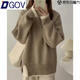 DGOV中長(cháng)款毛衣女秋季外穿2025新款韓系寬松慵懶風(fēng)假兩件針織衫加厚 燕麥 M 95--110斤