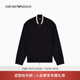 EMPORIO ARMANI/阿瑪尼官方旗艦新款男士運動(dòng)休閑飛行員夾克拉鏈衛衣外套秋季 【合身版】黑色-UC001 M (推薦：135-150斤)