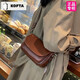 KOFTA品牌 包包女包2026新款真皮小方包女單肩斜跨包復古牛皮生日禮物 深棕色