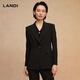 藍(lán)地（LANDI）赫本風(fēng)優(yōu)雅通勤西裝外套西服一?？坌奚鞳L女2025春新品 石墨黑 XL