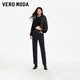 VEROMODA牛仔褲女秋季女裝新款高腰寬松磨白水洗拼接蘿卜褲百搭時(shí)尚 深牛仔灰色 155/60A/XS