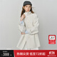 范思藍恩英倫設計感立領(lǐng)風(fēng)衣外套女2025秋裝撞色小個(gè)子休閑上衣女 極地白短款 S