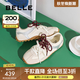 百麗（Belle）青春撞色德訓鞋女2025秋新商場(chǎng)同款時(shí)尚薄底休閑鞋E2N1DCM5 米白色 37 (235mm)
