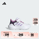 adidas男女小童Tensaur Run 3.0 EL魔術(shù)貼休閑運動(dòng)鞋新款阿迪達斯   白色/粉末洋李紫/柔和紫   28