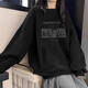 圓領(lǐng)美式復古衛衣女2025新款春秋薄款寬松慵懶風(fēng)港味chic初秋上衣 黑色【春秋薄款】 2XL ( 適合125-140斤 )