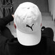 彪馬（PUMA）帽子男女 夏季新款戶外運動棒球帽休閑帽情侶鴨舌帽彎檐帽子 052919-02/白色-大貓圖案 ADULT