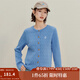 茵曼（INMAN）章若楠同款復古老錢(qián)風(fēng)女裝開(kāi)衫毛衣2025秋季新品通勤感針織衫 碧海藍 M