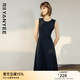 顏域氣質(zhì)黑色連衣裙女裝2024新款秋季收腰顯瘦簡(jiǎn)約背心裙內搭裙子 黑色1 M