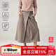 藍(lán)岐羊毛垂墜感異形袋口抗靜電半身裙遠(yuǎn)紅外發(fā)熱A字毛呢抗菌裙子 鷹羽褐 不可水洗 WM