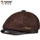 啄木鳥(niǎo)真皮報童帽男士秋冬季中老年鴨舌帽羊皮八角貝雷帽女畫(huà)家帽通用潮 棕色羊皮 XL （57-58cm）可調節