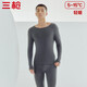 三槍秋衣秋褲男士純棉保暖內(nèi)衣圓領(lǐng)棉毛衫褲內(nèi)穿打底套裝