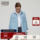 Teenie Weenie小熊女裝襯衫2025秋季新款休閑潮流時(shí)尚復古丹寧上衣 淺藍色 L