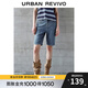 UR2025夏季新款女裝復古休閑水洗修身牛仔短褲UWM850094 藍色 28