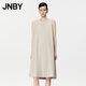 JNBY/江南布衣春夏連衣裙棉府綢浪漫氣質(zhì)褶皺A型無(wú)袖小黑裙5O6G13240 261/灰卡其 S