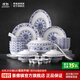 景德鎮(zhèn)官方紅葉陶瓷餐具整套景德鎮(zhèn)釉中青花瓷纏枝蓮?fù)氲籽b高檔喬遷禮 如意纏枝中餐具套裝 60頭