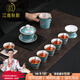 江南秋影琺瑯鎏銀彩茶具套裝高檔功夫茶具整套節(jié)日禮物商務(wù)送禮退休禮物品 藍(lán)色纏枝蓮鎏銀套裝 1件