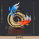 班德拉斯銅彩新年擺件年年有魚(yú)擺件招財客廳擺件搬家喬遷禮物公司開(kāi)業(yè)禮物 黃銅 連連有魚(yú)