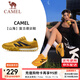 駱駝（CAMEL）情侶穿搭好物德訓鞋山海紅色黃色復古休閑運動(dòng)男女防滑板鞋 7606，黃色/黑色，女 38