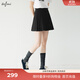 伊芙麗（eifini）蔣欣代言時(shí)髦百搭顯瘦miu系學(xué)院風(fēng)百褶半身裙女2025新款 黑色 S 80-105斤