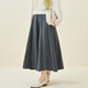 金菊綿羊毛100%重磅設計感百搭春季高腰A字裙慵懶風(fēng)飄逸垂順半身裙