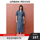 UR2025春季新款女裝復(fù)古休閑收腰紐扣牛仔連衣裙UWM850110