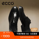 愛(ài)步（ECCO）正裝皮鞋男 增高布洛克雕花牛皮德比鞋 里斯622164 黑色41