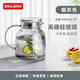 Jeko&Jeko玻璃冷水壺耐高溫家用冰箱大容量涼水壺套裝高硼硅茶壺涼白開(kāi)水壺 煙灰色 1350ml 耐冷熱/防爆裂冷水壺