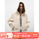 付智恩bad boy 連帽美利奴皮毛一體減齡羊羔毛皮草外套女2023冬 杏色 L