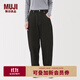 無(wú)印良品（MUJI）女式 木棉混 牛仔桶形褲 女款褲子 25年秋季 女裝 蘿卜褲 黑色 M (160/66A)