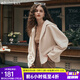 Olrain歐芮兒麂皮絨連帽短外套女裝秋季新款休閑百搭寬松上衣防風 奶油杏 M