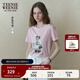 Teenie Weenie小熊女裝T恤2025秋季新款精美重工刺繡通勤短袖上衣 淺粉色 M