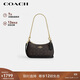 蔻馳（COACH）【品牌直供】女士TERI手提單肩斜挎新月包深棕老花配黑色CW323