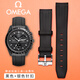 適用歐米茄手表帶斯沃琪聯(lián)名原裝硅膠行星系列星球 月球 水星男女 OMJ-黑色+銀色針扣 20mm