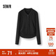 森馬（Semir）長(cháng)袖T恤女短款發(fā)熱抓絨假兩件2025冬亨利領(lǐng)緊身衣服109725101003