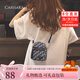 CARISAKA包包女2025新款單肩斜挎包百搭時(shí)尚帆布包女腰包迷你小包包手機包 黑配藍