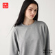 優(yōu)衣庫女裝柔軟針織搖粒絨圓領(lǐng)套頭衫/長(cháng)袖抓絨衛衣T恤470143 03 灰色 S