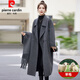 皮爾卡丹（pierre cardin）雙面羊絨大衣女2025秋冬新款韓系感圍巾領(lǐng)寬松羊毛呢外套 深灰色含圍巾 L 120-140斤