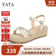 他她（TATA）氣質(zhì)坡跟涼鞋女2025夏UQA01BL5 米白 38
