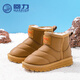 回力童鞋加絨保暖棉鞋男女童冬季新款兒童雪地靴WBNJS2104 棕色    32