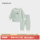 babylove嬰幼兒家居服套裝春秋德絨男女寶寶春季居家外出打底衣服 晴朗綠 80 cm