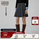 Teenie Weenie小熊女裝秋季學(xué)院通勤甜美少女感百褶半身短裙A字裙 灰色 S (160)