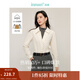茵曼（INMAN）2025秋冬女裝新款假兩件高領(lǐng)磨毛襯衫季寬松拼接長(zhǎng)袖襯衣上衣 米白色 M