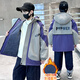 卡兔藍(lán)貓男童冬季派克服棉衣2024新款兒童加絨外套秋冬款大童加厚棉服冬裝 紫色 160cm